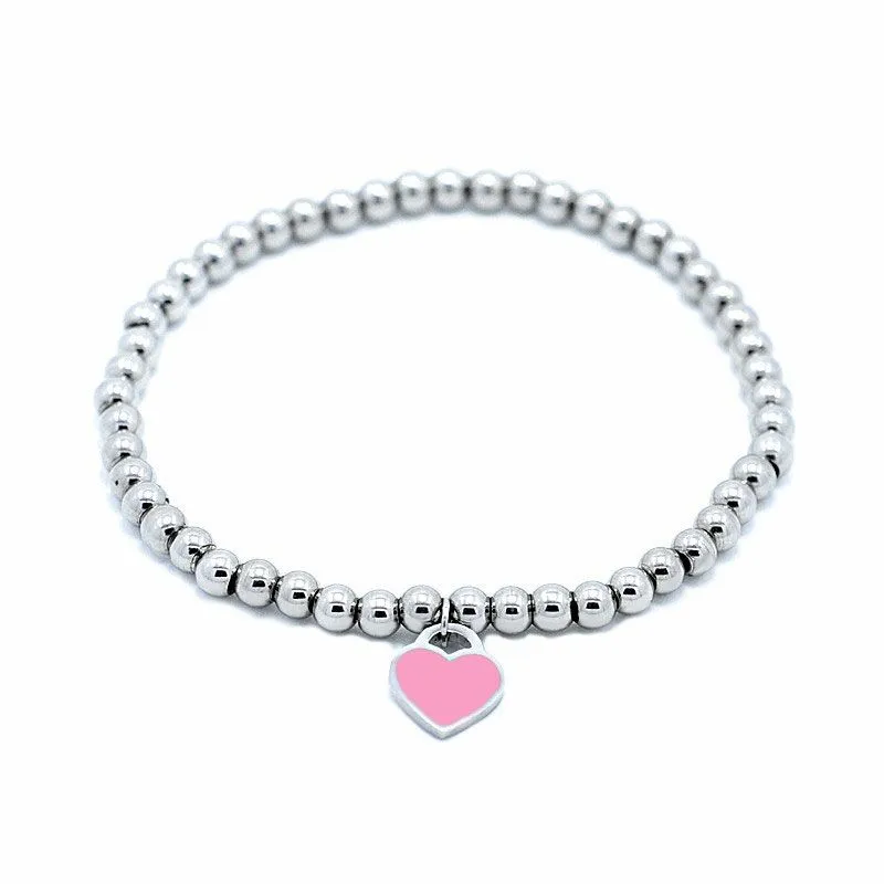 Pulseras Corazón Rosa