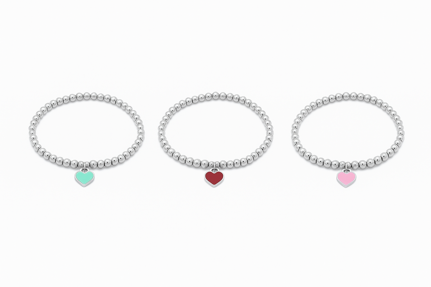 Pulseras Corazón Rosa