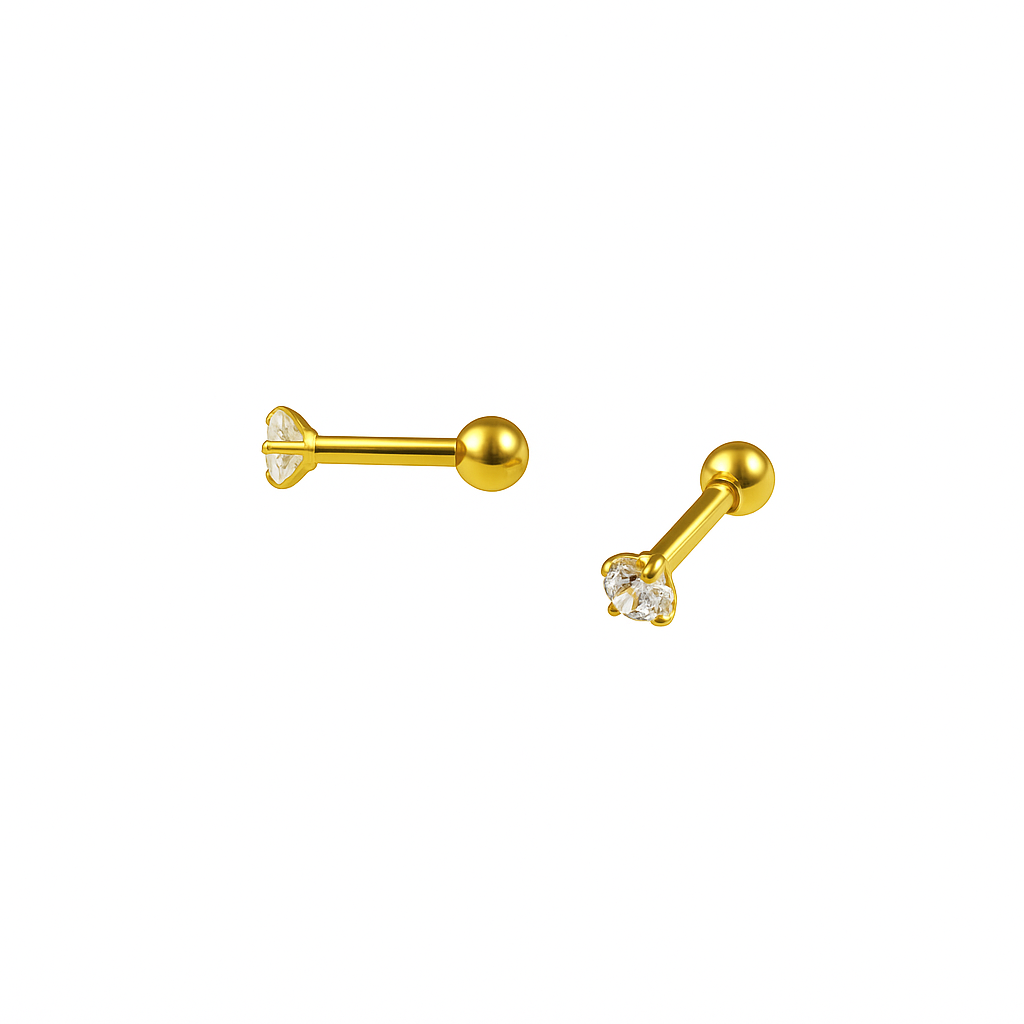 Piercing circonias sencilla.