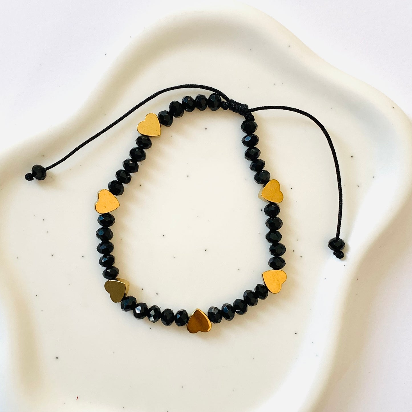 Pulseras de cristales y corazón