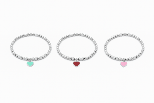 Pulseras Corazón Rosa