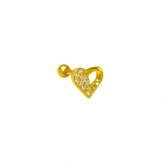 Piercing medio corazón circonias.