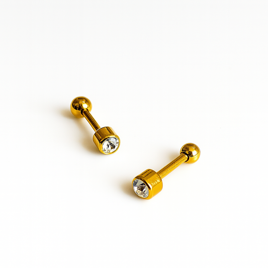 Piercing circonia grande dorado