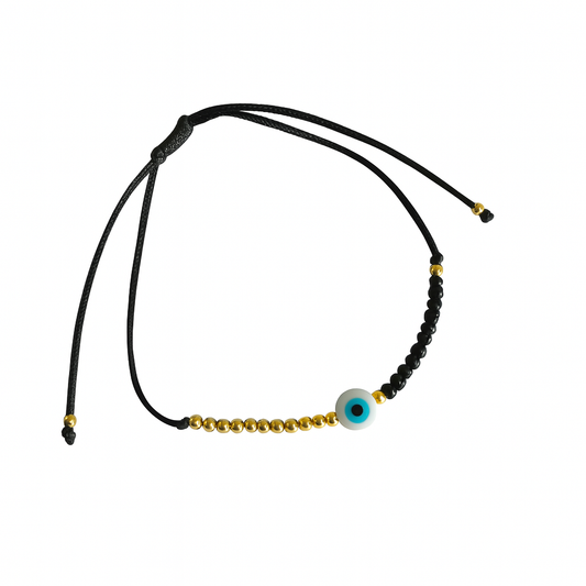 Pulsera ojito blanco y chaquira