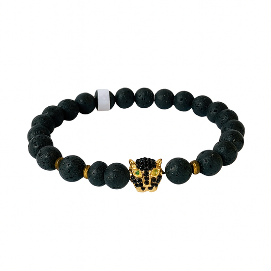 Pulsera piedra Volcánica Jaguar