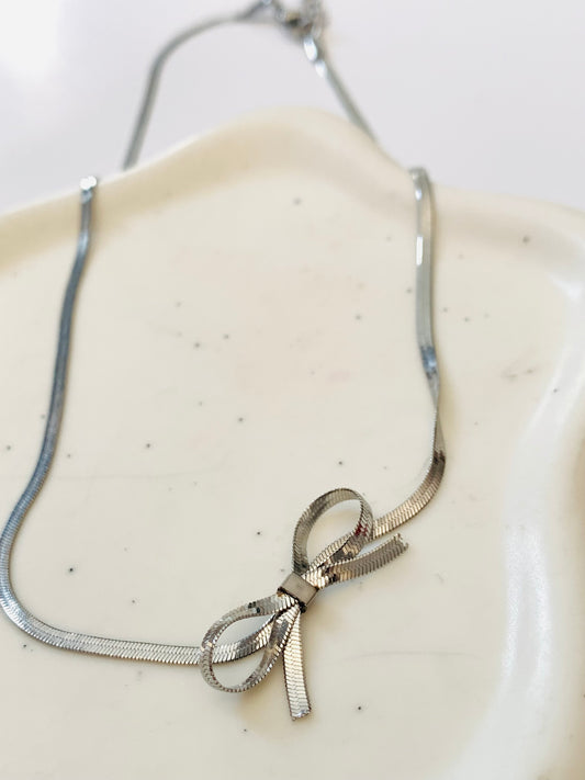 Collar Moño Plata